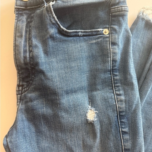 Express Ankle Legging High Rise Distressed Jeans - Picture 2 of 9